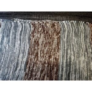 Avenue Women's Knit Poncho  NWT Brown Gray Striped Button Sleeve Shawl Plus Size